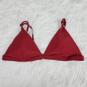 Red Triangle Bikini Top Adjustable Straps Size Large